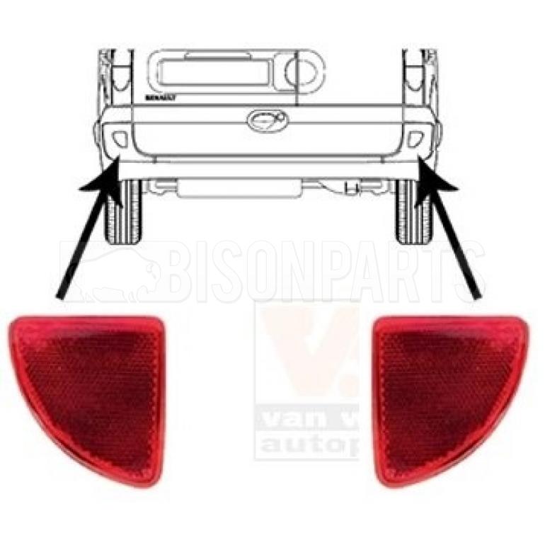 REAR RED REFLECTORS RH & LH (PAIR)