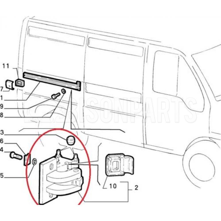 Fiat Ducato Peugeot Boxer Citroen Relay (94-06) Sliding Door Middle Hinge Roller Guide Kit