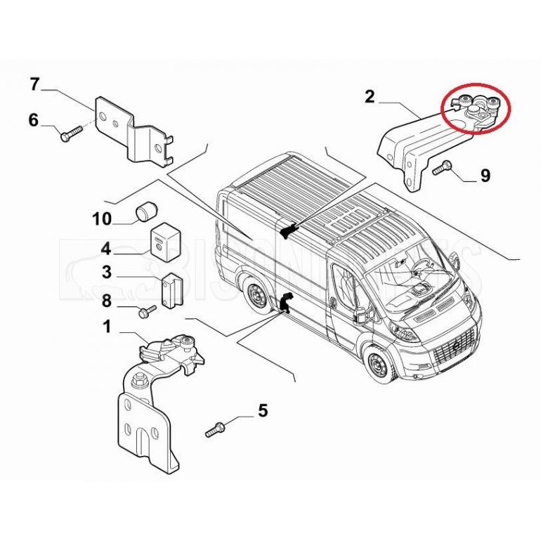 Fiat Ducato Peugeot Boxer Citroen Relay (94-06) Sliding Door Upper Hinge Roller Guide Kit
