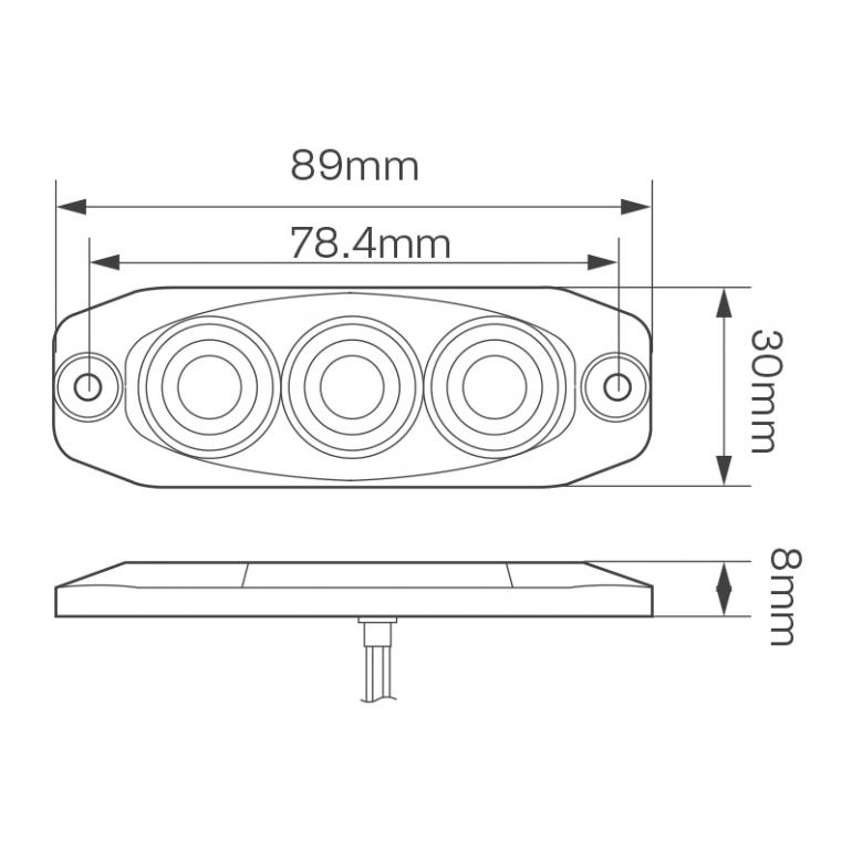 LED CLEAR LOW PROFILE MARKER LAMP 12/24V