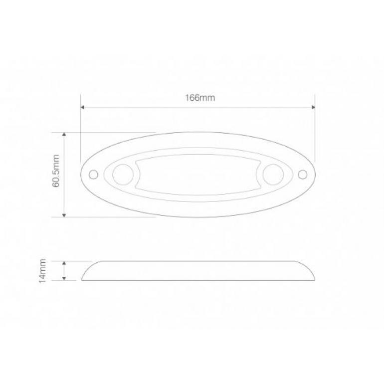 LED NON SWITCHED OVAL INTERIOR LAMP