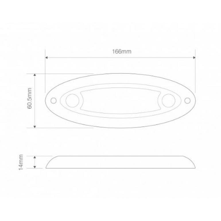 LED PIR SENSOR OVAL INTERIOR LAMP