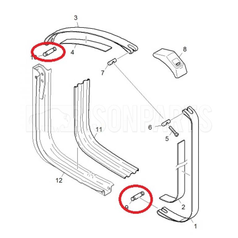 FUEL TANK FASTENING STRAP CLEVIS