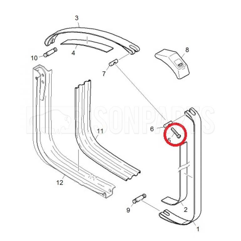 FUEL TANK FASTENING STRAP CLEVIS SCREW