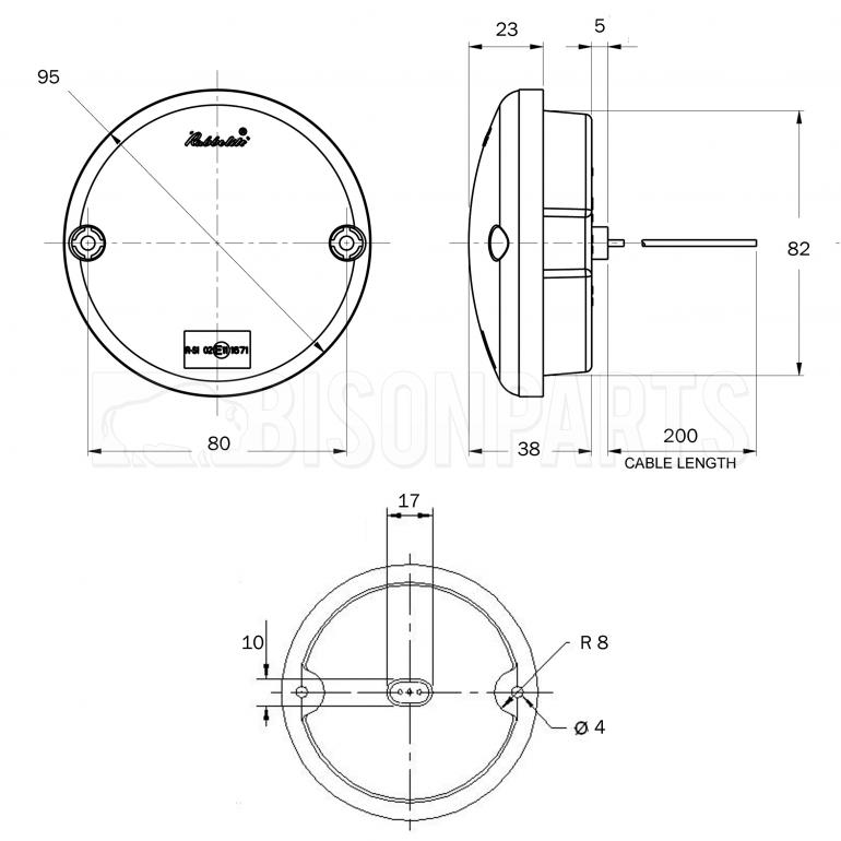 REAR FOG LAMP 12/24 VOLT