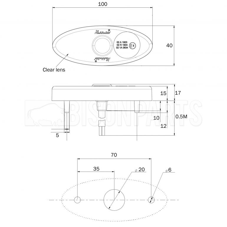 LED AMBER SIDE MARKER LAMP 24 VOLT