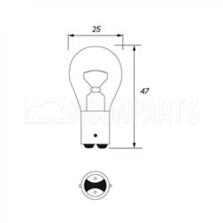 DOUBLE CONTACT TAIL LAMP BULB 24 VOLT