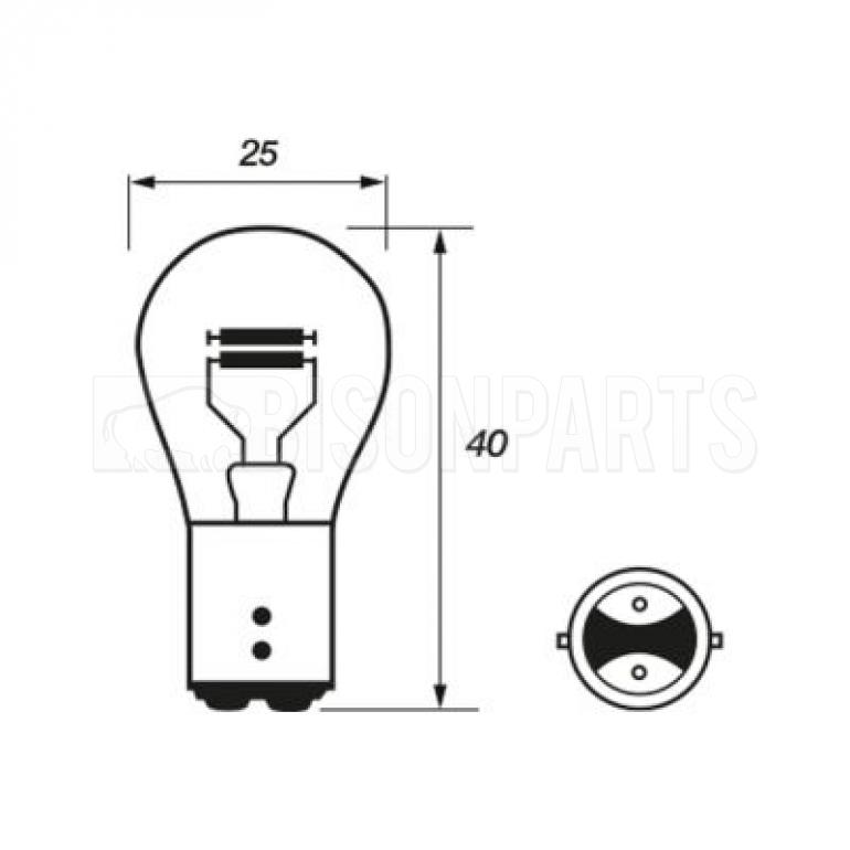 DOUBLE CONTACT TAIL LAMP BULB 24 VOLT