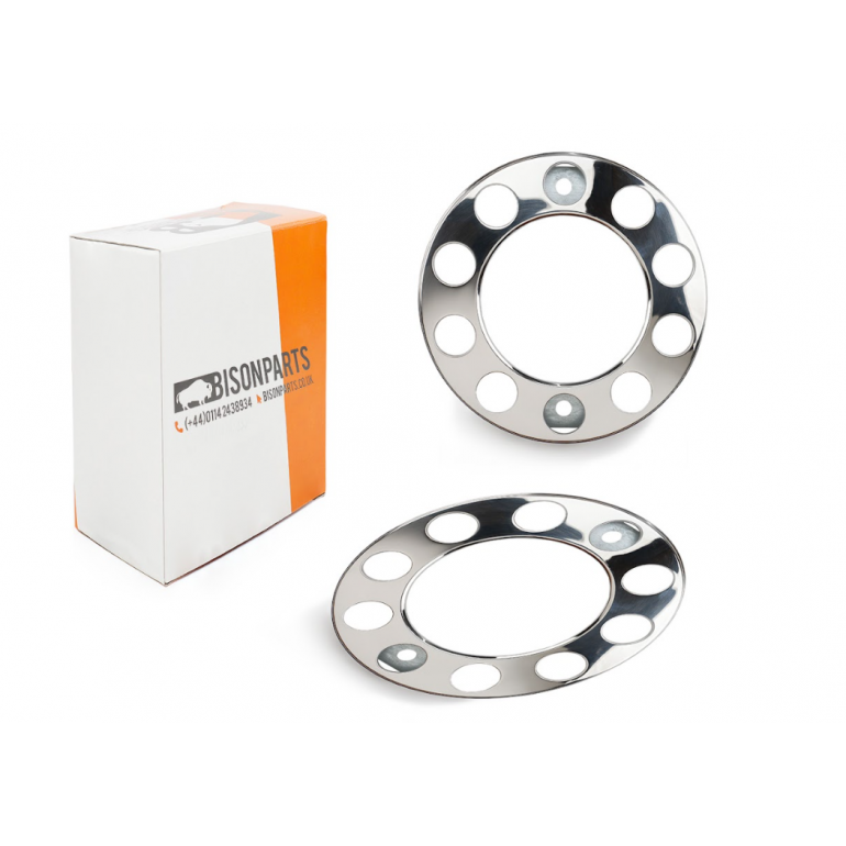 22.5" STAINLESS STEEL 10 STUD WHEEL COVERS (PAIR)