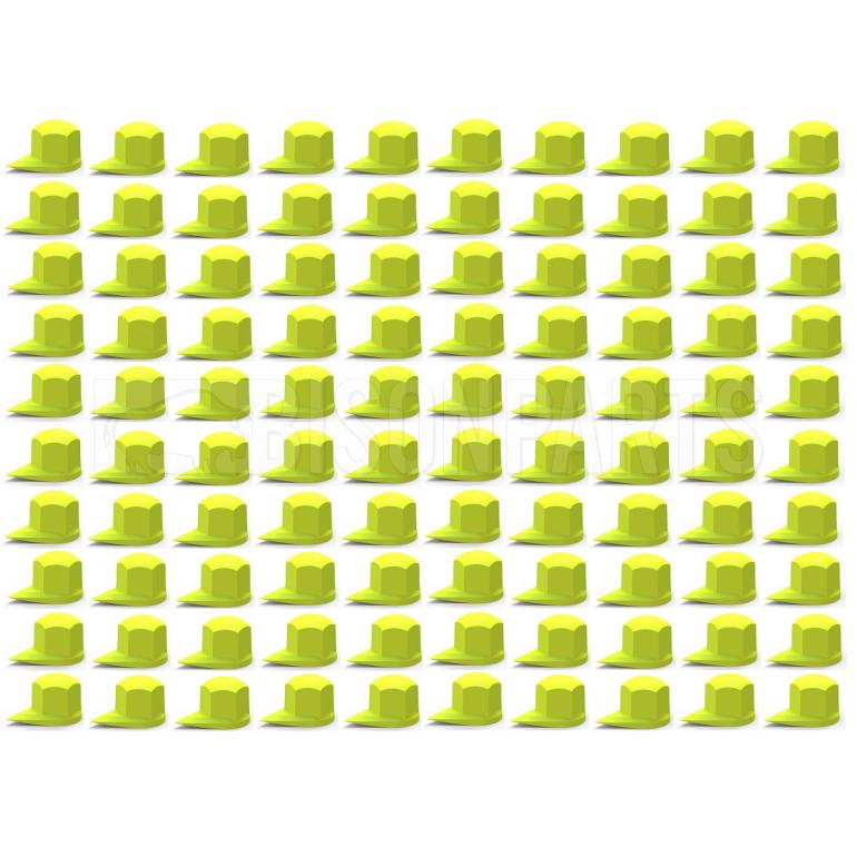 32MM DUSTITE WHEEL NUT COVERS FLUORESCENT YELLOW (PKT 100)