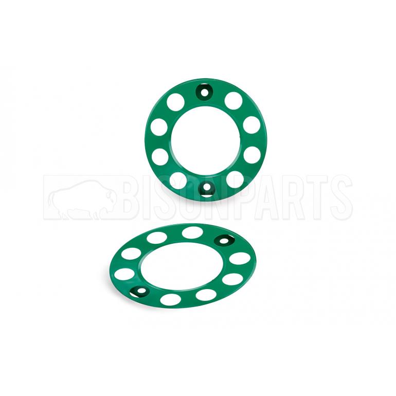 22.5" GREEN COATED STEEL WHEEL RIM COVERS (PKT 2)