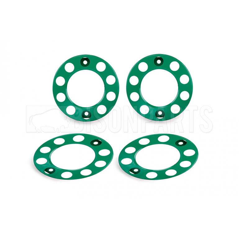 22.5" GREEN COATED STEEL WHEEL RIM COVERS (PKT 4)