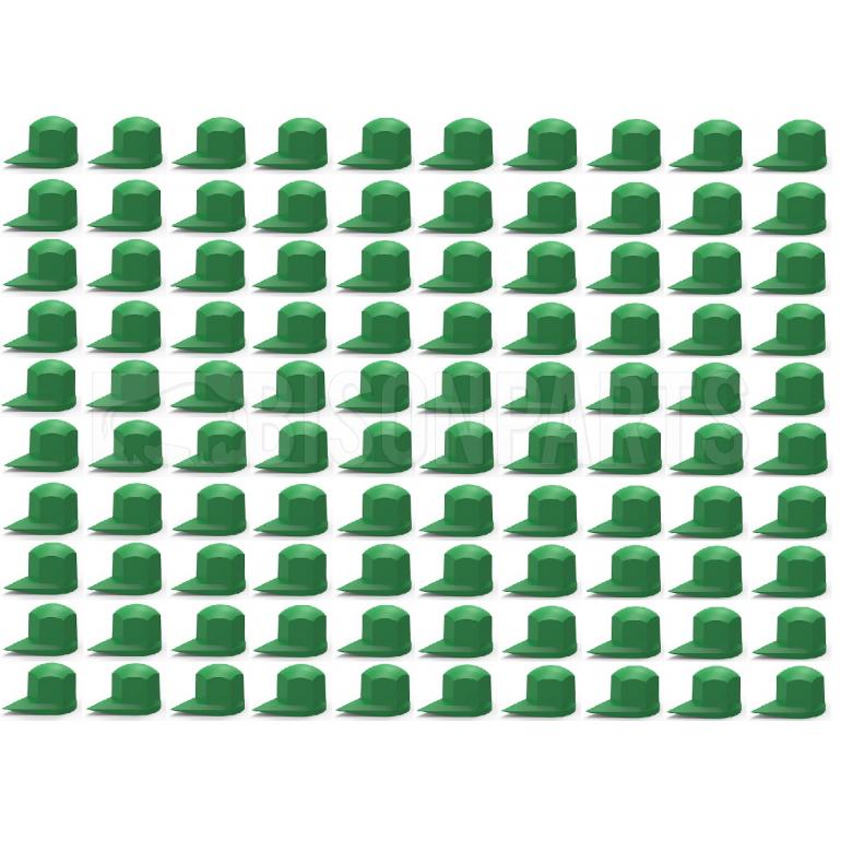 28MM DUSTITE WHEEL NUT COVERS GREEN (PKT 100) Bison Parts