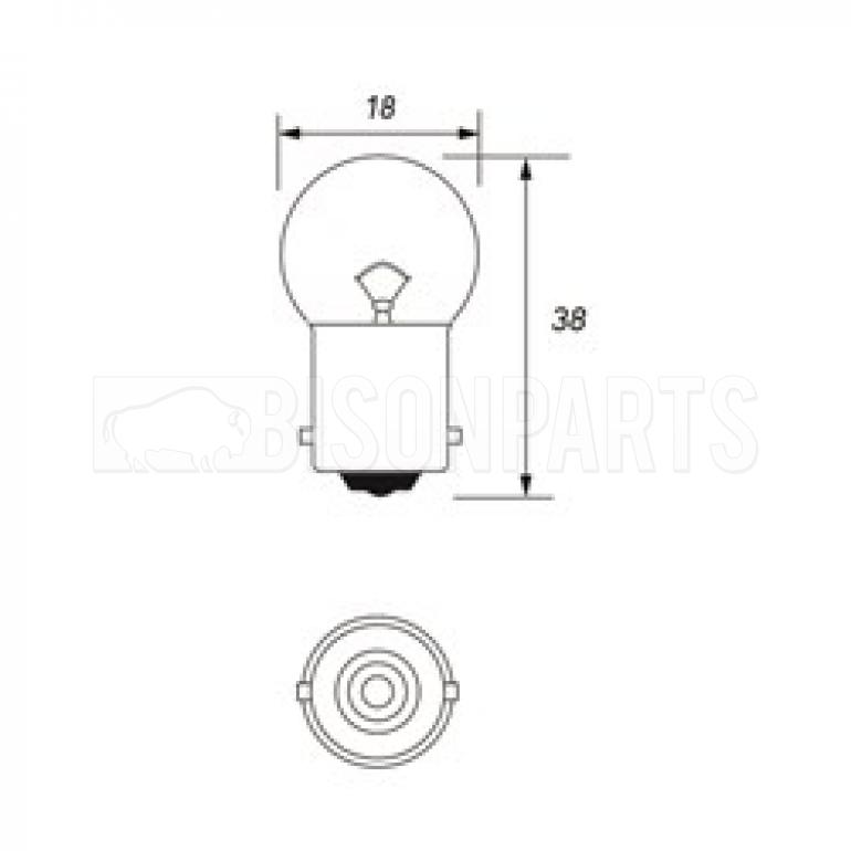 SINGLE CONTACT SIDE & TAIL LAMP HEAVY DUTY BULB 28 VOLT