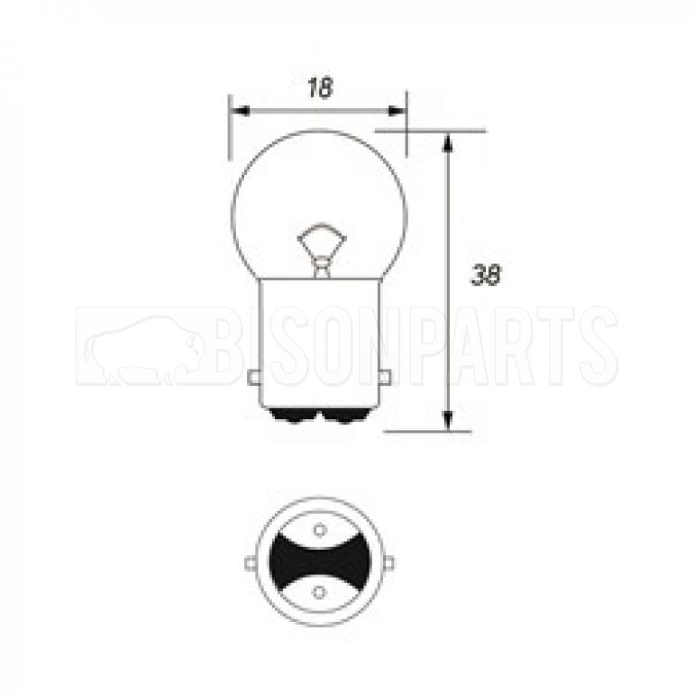 DOUBLE CONTACT SIDE & TAIL LAMP HEAVY DUTY BULB 24 VOLT