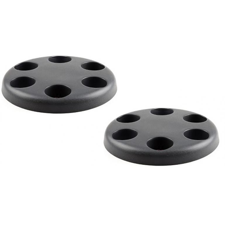 DARK GREY 6 HOLE WHEEL COVERS RH & LH (PAIR)