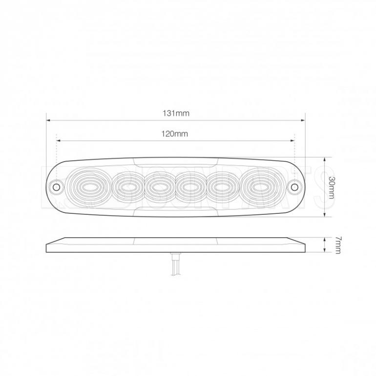 LED AMBER LOW PROFILE WARNING LAMP 12/24 VOLT