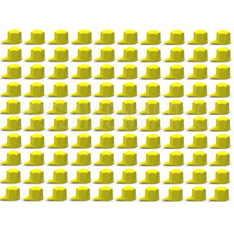 41MM DUSTITE WHEEL NUT COVERS SOLID YELLOW (PKT 100)