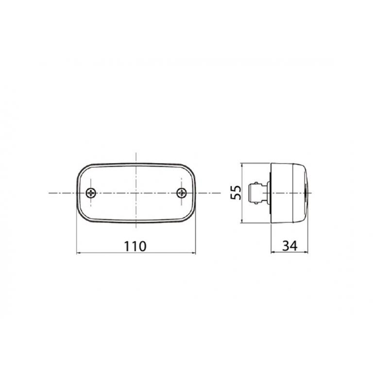 AMBER SIDE MARKER LAMP FITS RH OR LH