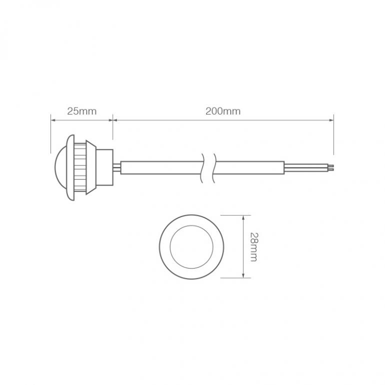 LED CLEAR ROUND MARKER LAMP & CABLE 12V