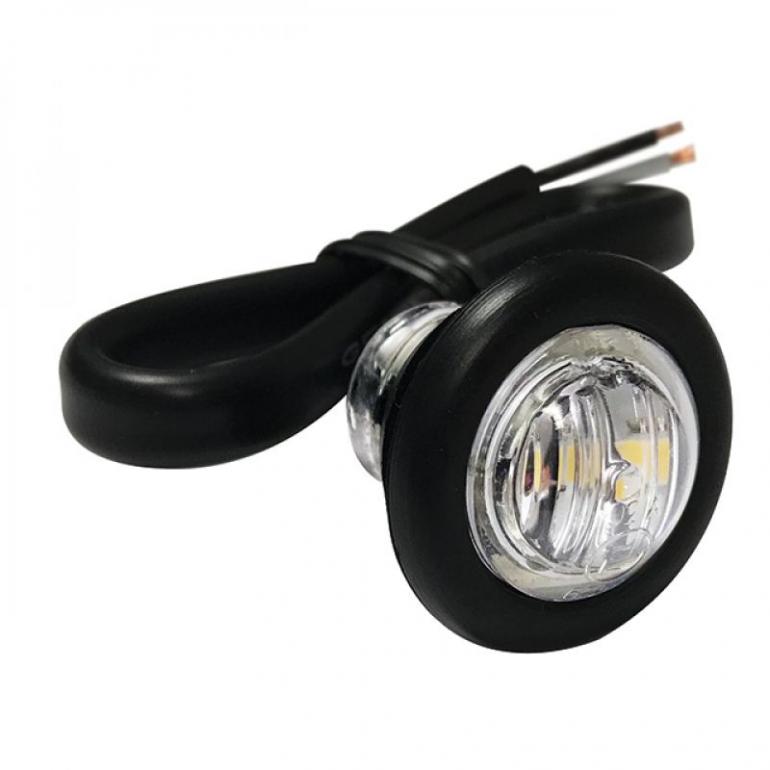 LED CLEAR ROUND MARKER LAMP & CABLE 12V