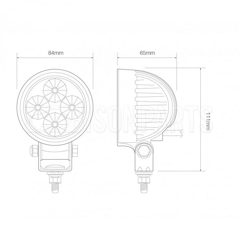 AMBER LED ROUND WORKLAMP