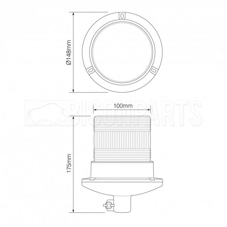 LED GREEN COMPACT WARNING BEACON 12-24V