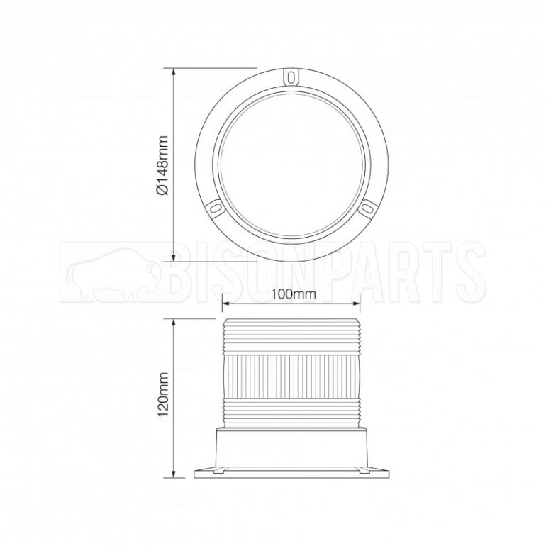 LED GREEN COMPACT WARNING BEACON 12-24V