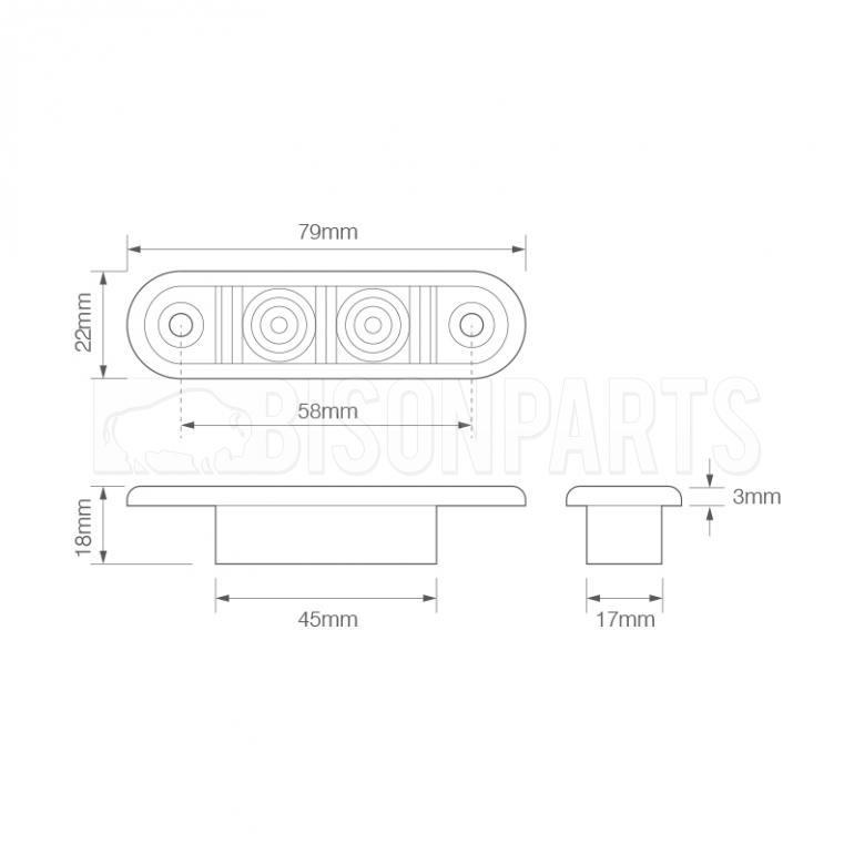 BLUE LED MARKER LAMP 12/24 VOLT