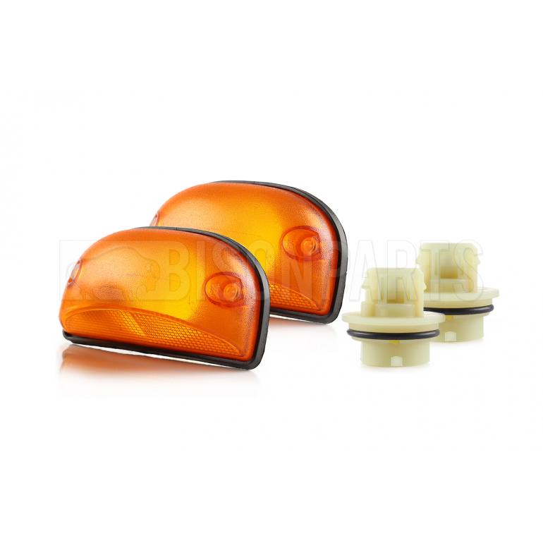 AMBER SIDE REPEATER LAMPS WITH BULB HOLDERS (PAIR)
