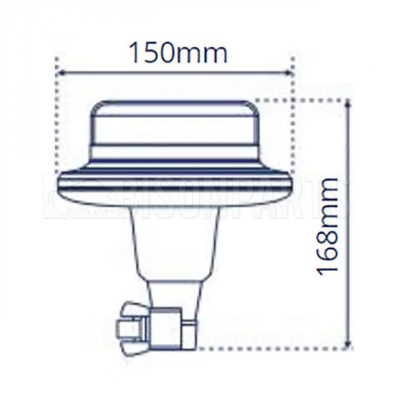 LED FLEXI DIN AMBER LOW PROFILE BEACON