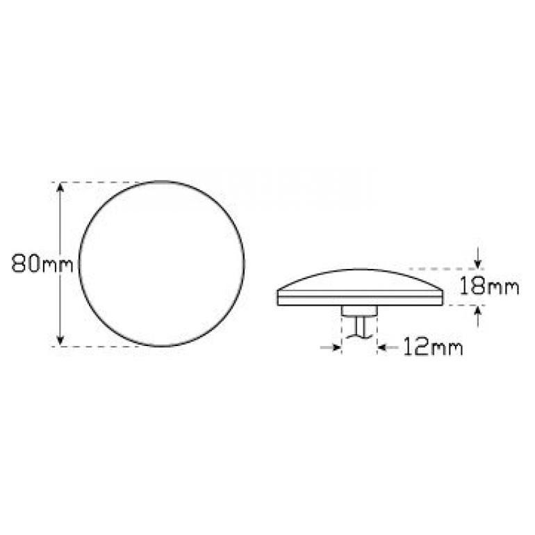 LED CLEAR ROUND REVERSE LAMP 12V