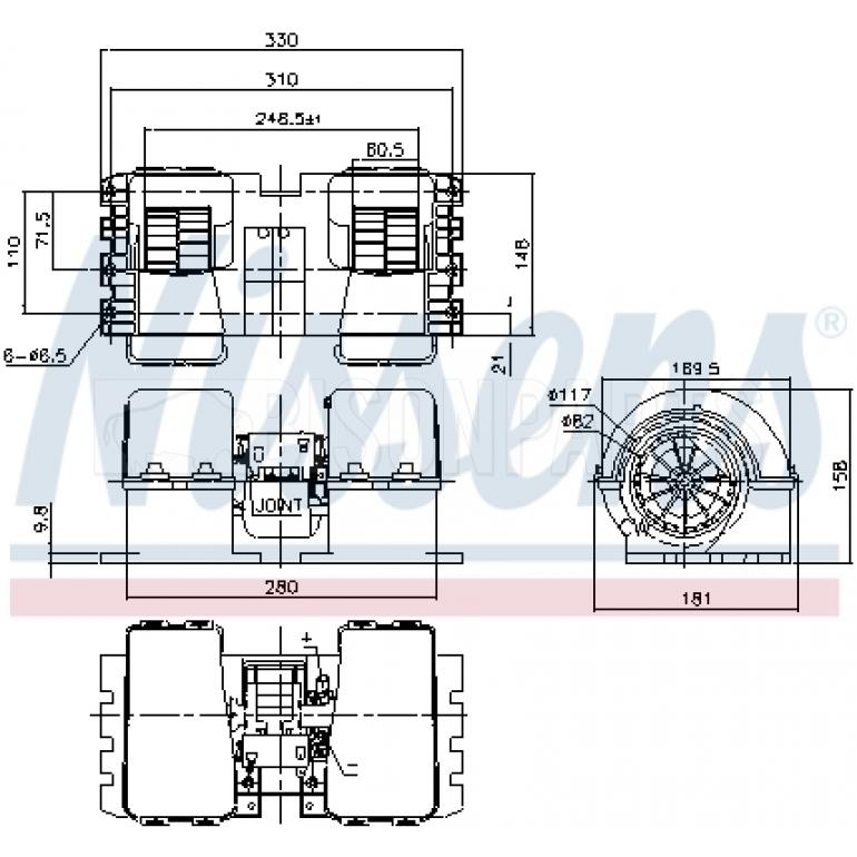 INTERNAL HEATER BLOWER MOTOR