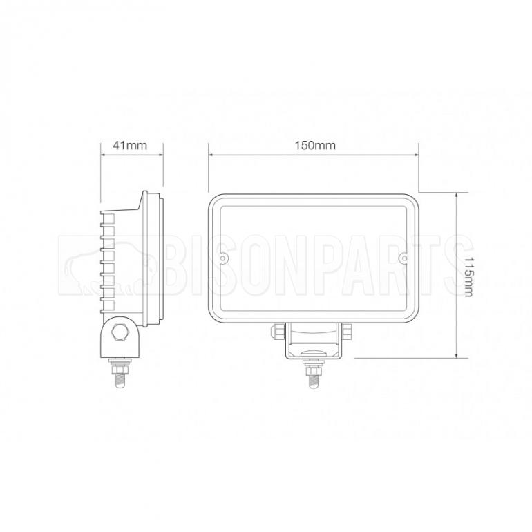 UNIVERSAL LED AUTOLAMPS RECTANGULAR FLOOD LAMP 6X1W (12/24V)