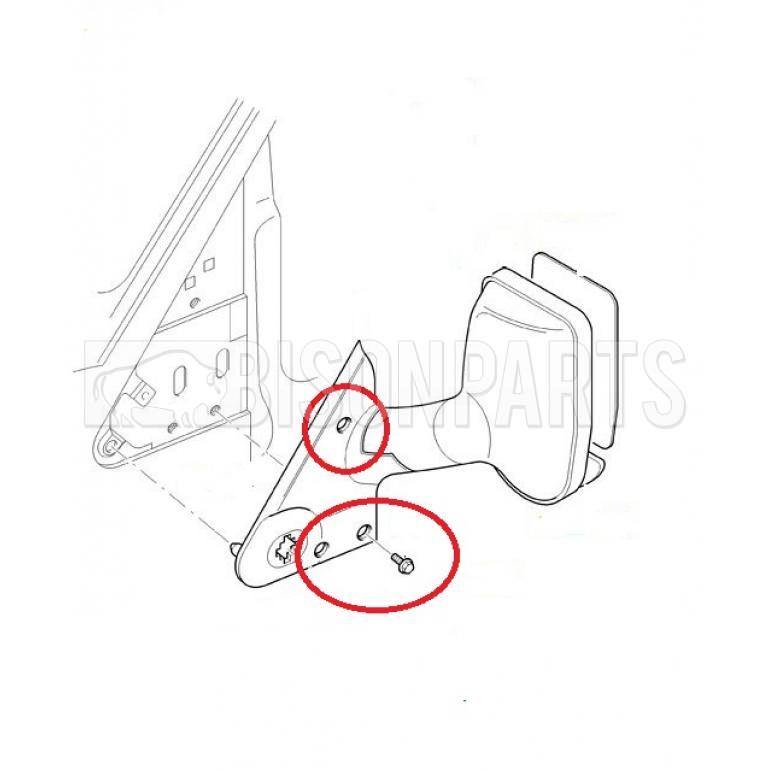 MANUAL ADJUST DOOR WING MIRROR HEAD & SELF SHEERING BOLTS DRIVER SIDE RH