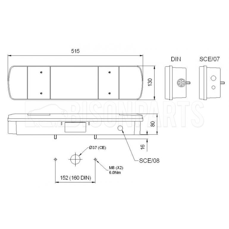 REAR COMBINATION LAMP PASSENGER SIDE LH
