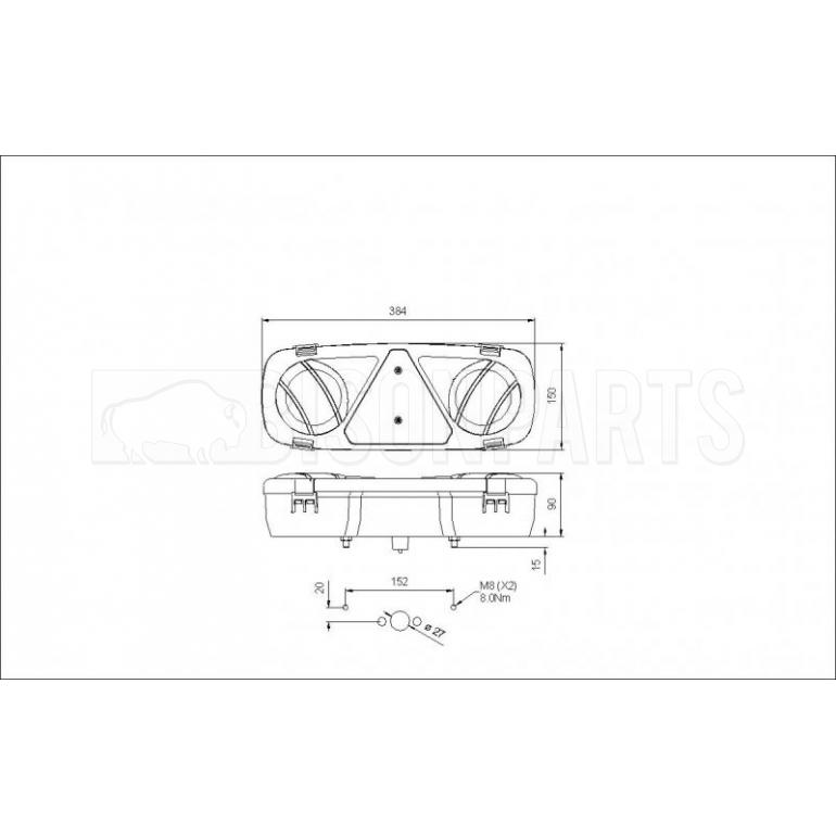 REAR COMBINATION LAMP PASSENGER SIDE LH