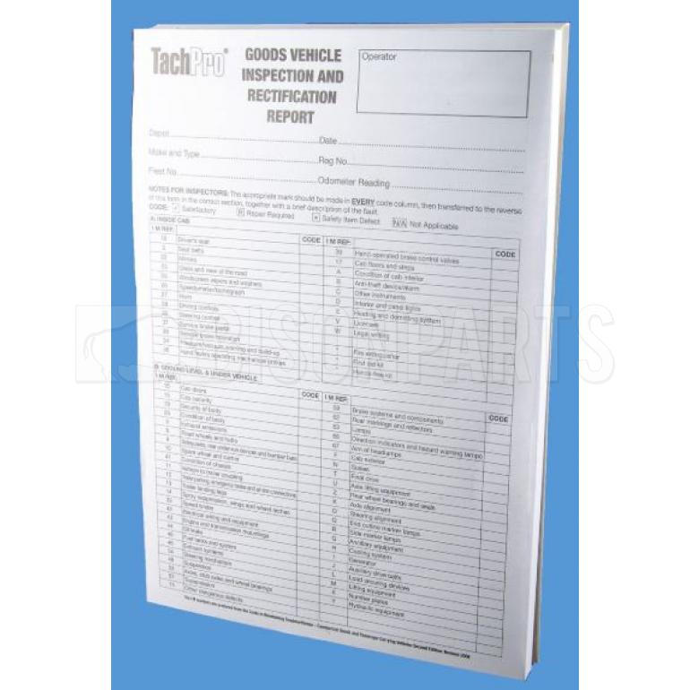 GOODS VEHICLE INSPECTION & MAINTENANCE PAD