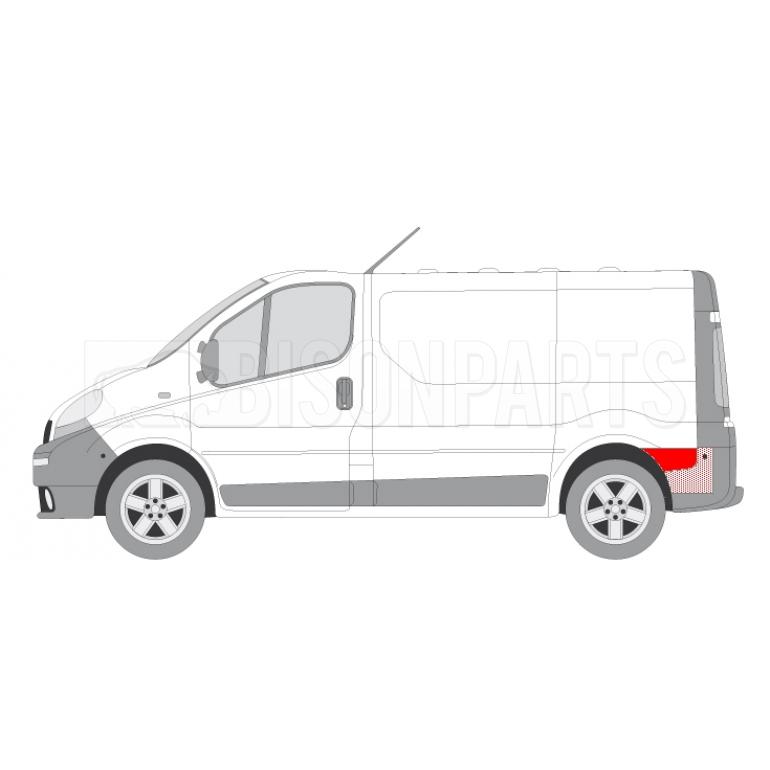 REAR FENDER REPAIR (BEHIND REAR WHEEL) PASSENGER SIDE LH