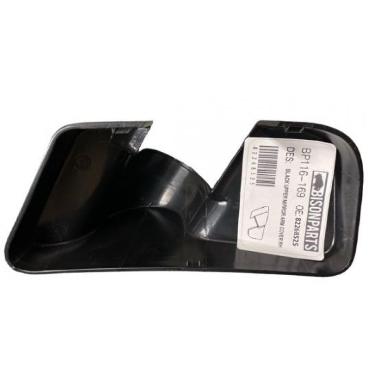 BLACK UPPER MIRROR ARM COVER DRIVER SIDE RH