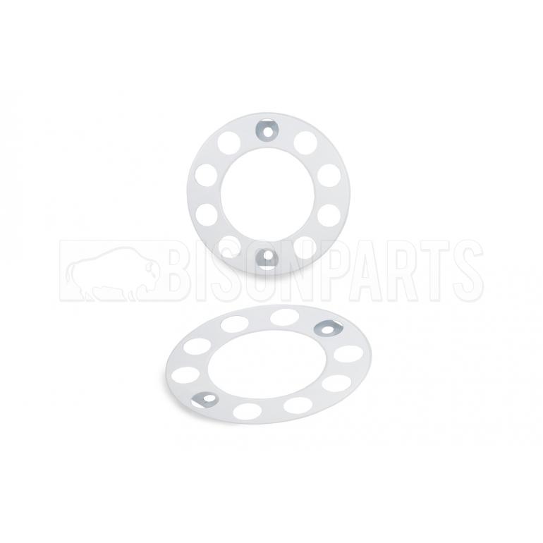 22.5" WHITE COATED STEEL WHEEL RIM COVERS (PKT 2)