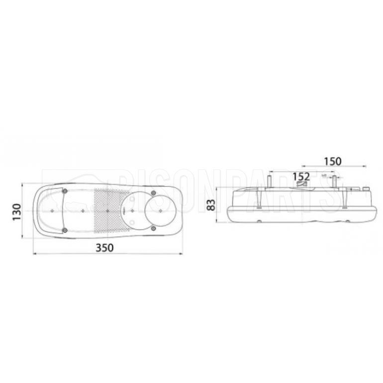 REAR COMBINATION LAMP WITH NUMBER PLATE LAMP PASSENGER SIDE LH