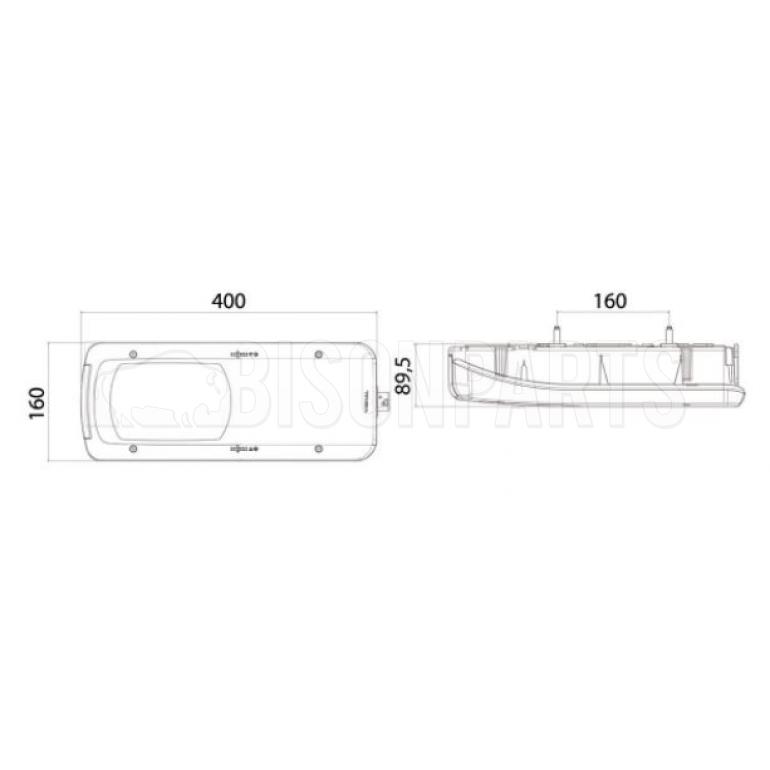 REAR COMBINATION LAMP WITH NUMBER PLATE LAMP PASSENGER SIDE LH
