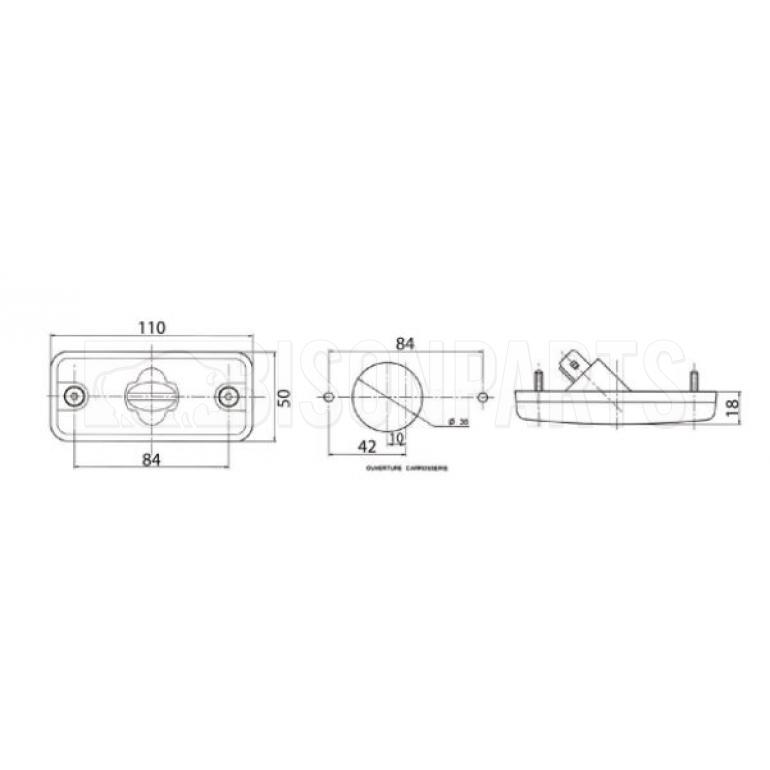 AMBER SIDE MARKER LAMP WITHOUT BRACKET FITS RH OR LH