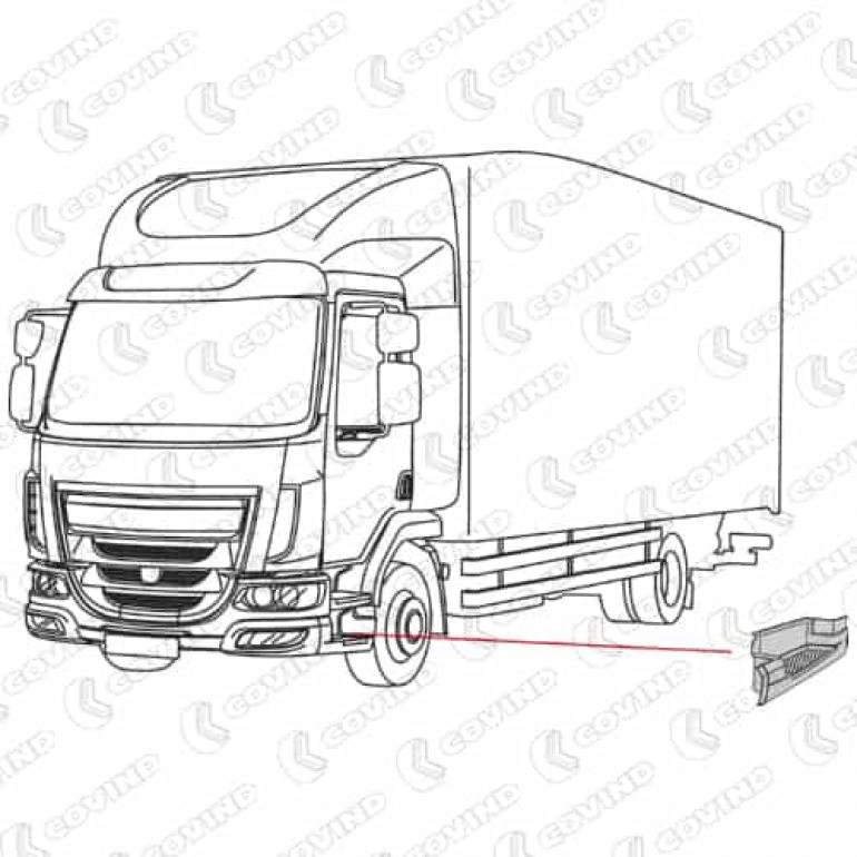 PRIMED LOWER STEP SURROUND & TREAD PLATE PASSENGER SIDE LH