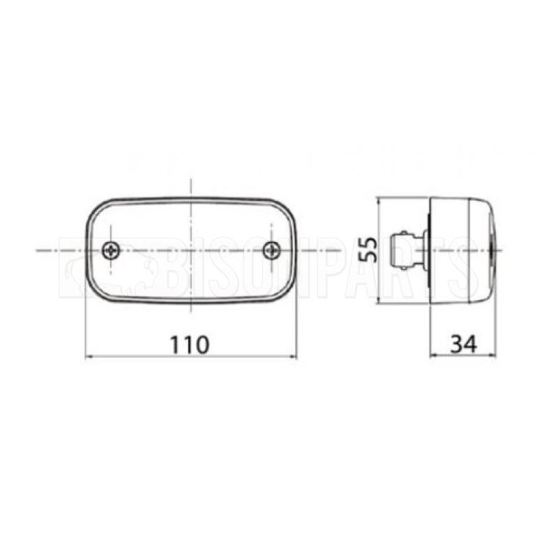 RED REAR MARKER LAMP FITS RH OR LH