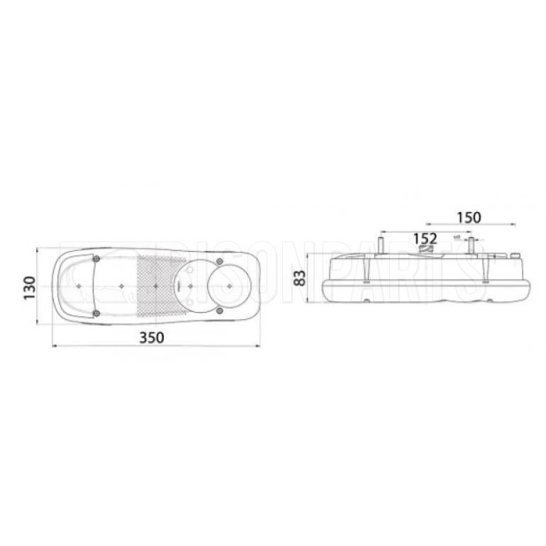 REAR COMBINATION LAMP WITH NUMBER PLATE LAMP PASSENGER SIDE LH