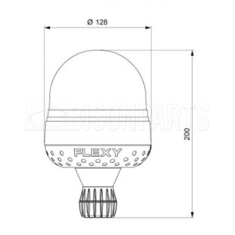 LED AMBER POLE MOUNTED ROTATING BEACON 10-30V