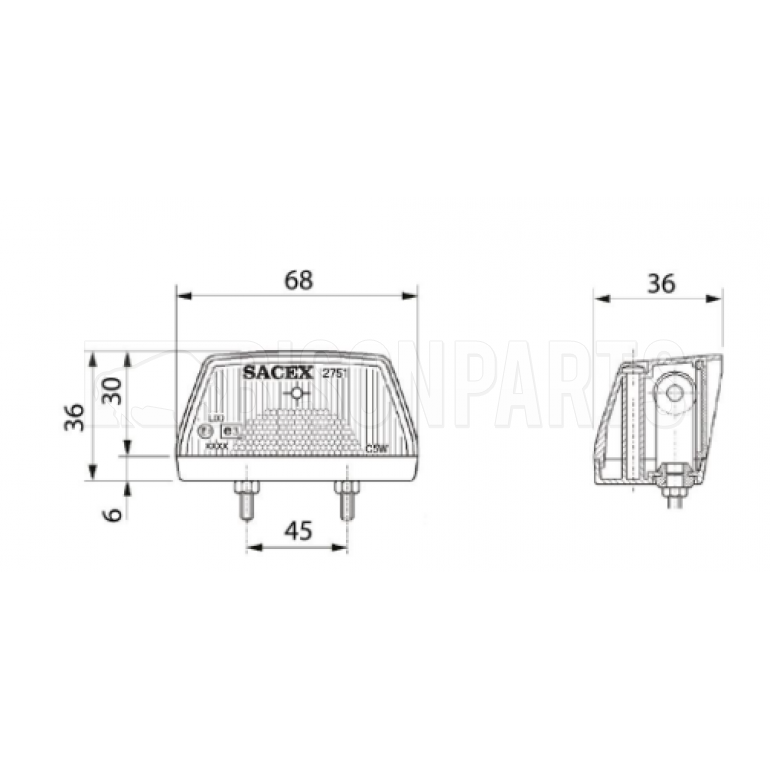 NUMBER PLATE REGISTRATION LAMP 12/24V