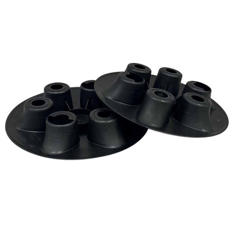 BLACK 6 HOLE WHEEL HUB TRIM COVERS (PAIR)